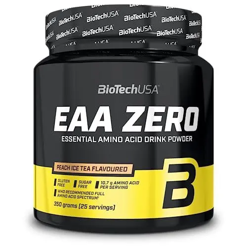 Produktbild: BioTechUSA EAA Zero - Essentielle Aminosäuren Power | 7160mg EAA/Portion | Empfohlenes Verhältnis der WHO | Zuckerfrei, Glutenfrei, 350 g, Pfirsich-Eistee