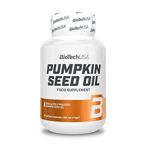 Produktbild: BioTechUSA Pumpkin Seed Oil | Kaltgepresst | 600mg pro Softgel | GMO-frei, 60 Kapseln