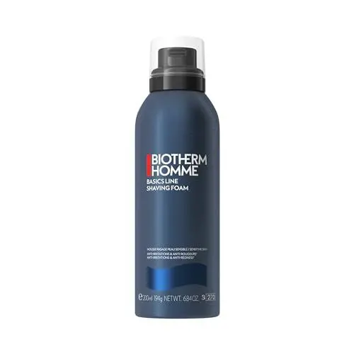 Produktbild: Biotherm Homme Basic Line Shaving Foam, beruhigender Rasierschaum für Männer, mit pflegender Formel, geeignet für empfindliche Haut, für eine sanfte und gründliche Rasur, 200 ml