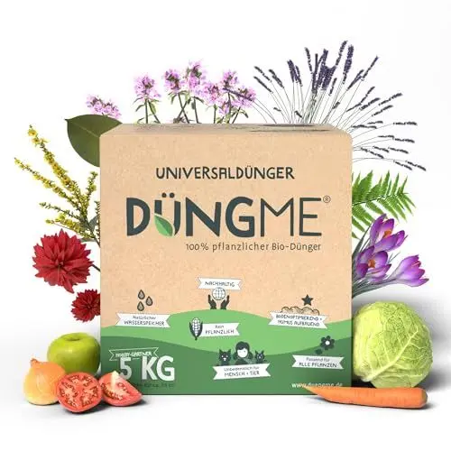 Produktbild: Bio-Universaldünger: Naturdünger für Garten & Haus mit Langzeitwirkung | organischer Pflanzdendünger | Unbedenklich düngen | Einfache Anwendung, Tierfreundlich & Nachhaltig | Dünger von DüngMe - 5kg