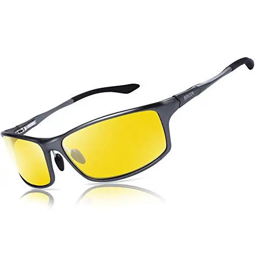 Produktbild: Bircenpro Nachtsichtbrille zum Fahren, Blendfreie HD-Al-Mg Metall Rahmen Nachtfahrbrille für Herren und Damen