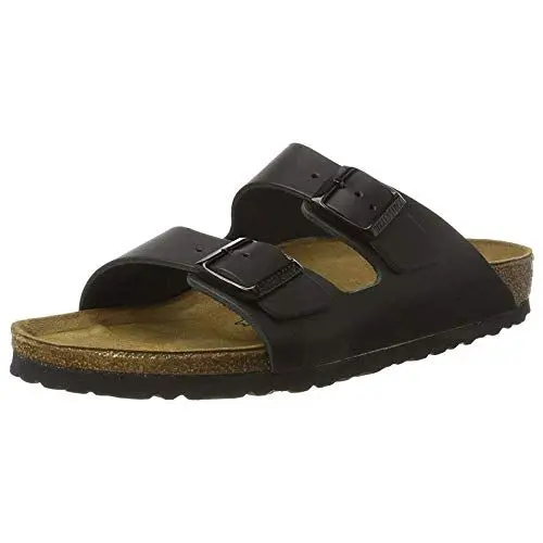 Produktbild: Birkenstock Sandale Arizona Superlauf, Birko-Flor, schwarz/rot, normal, Größe 42 230114-42 (Pantolette Schuh Halbschuh Latsche Zweischnaller Berufsschuh Schuhe Birki Arizona Slipper Pantoffel)