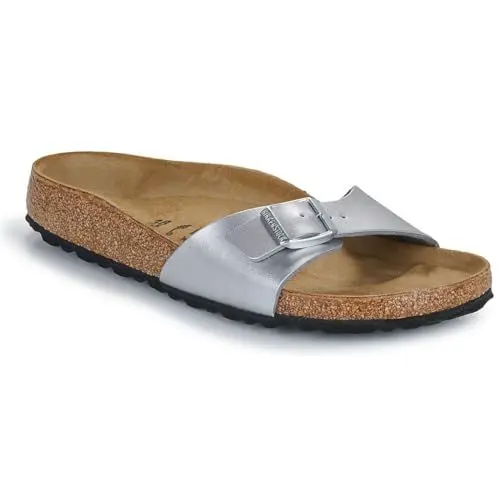 Produktbild: BIRKENSTOCK Unisex Madrid Birko-flor Pantoletten Narrow Fit, Silber (Silber), 39 (Schmal)