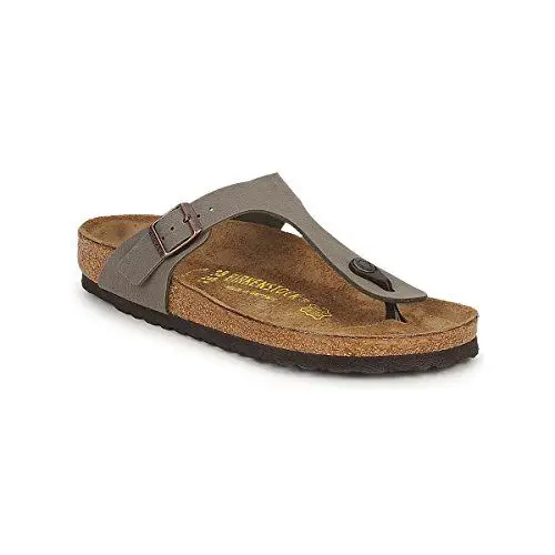 Produktbild: Birkenstock Damen Gizeh Birko-Flor Nubuck Sandalen, Stone, 38 EU Schmal