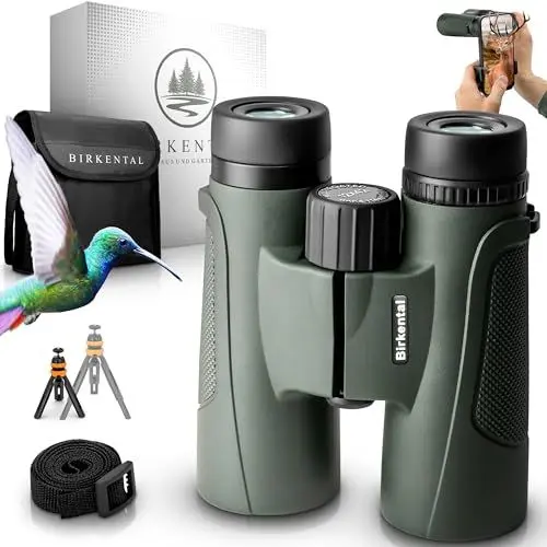 Produktbild: Birkental Fernglas Erwachsene 12x42 inkl. Zubehör-Anfänger und Profis-HD Zoom,wasserdicht,leicht,kompakt-auch für Brillenträger-breites Sichtfeld Feldstecher-Jagd,Vogelbeobachtung,Astronomie,(Grün)