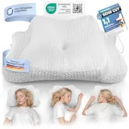 Produktbild: Birkental Orthopädisches Kissen Set - (TESTSIEGER) höhenverstellbares Kopfkissen als Nackenstützkissen - Memory Foam - ergonomisches Schlafkissen - als Seiten Rücken und Bauchschläferkissen