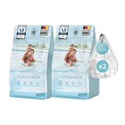 Produktbild: Birkental Pool Filterbälle mit Wäschenetz - langlebige Filterballs -Ersatz für Quarzsand, 50kg Filtersand- Filter Balls für Sandfilteranlage Poolzubehör Poolreiniger -auch Salzwasser geeignet (1400g)