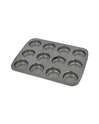 Produktbild: Birkmann, Laib & Seele, Mini-Burger Brötchenblech, perforierte Backform aus Karbonstahl für 12 keine Burger Buns, mit Antihaftbeschichtung und Rezept, 210417