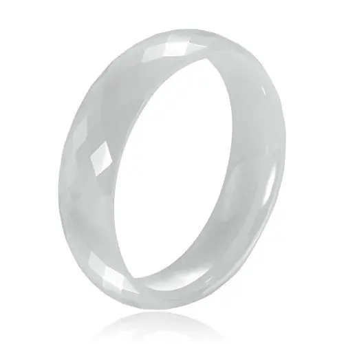 Produktbild: Bishilin Modeschmuck Herren Ring Keramik Rhombischen Rund Bequemlichkeit Passen Verlobungsringe Paarring Weiß Ringgröße 70 (22.3)