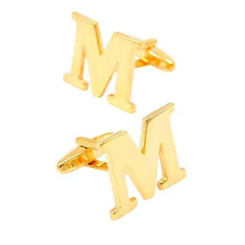 Produktbild: Bishiling Mode Edelstahl Manschettenknöpfe Herren Hochzeit Buchstabe M Manschettenknöpfen Gold
