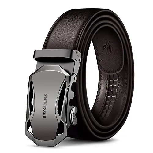 Produktbild: BISON DENIM Ledergürtel Herren Business Gürtel mit Automatikschließe, Coffee, Gr.-110