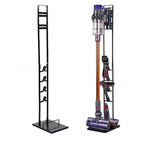 Produktbild: BISON Ständer für Dyson Akkusauger – Organizer & Halterung für Dyson Gen5, V15s, V15, V12 Slim, V11, V10, V8, V7, V6, DC30 – DC35 | Standfuß mit Rahmen für kabellose Dyson Staubsauger (Schwarz)