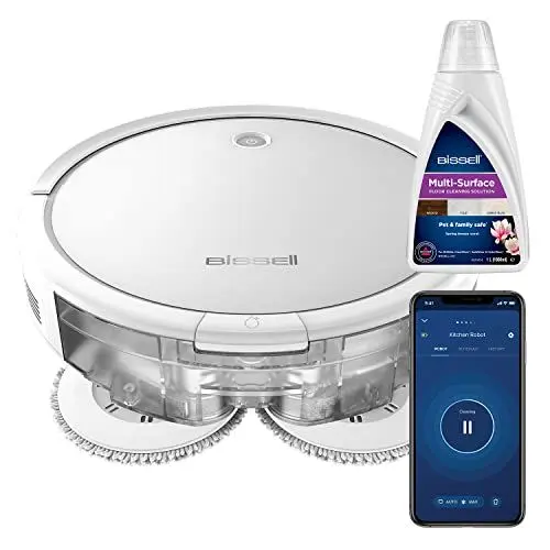 Produktbild: Bissell SpinWave Roboter 2-in-1 | Saugt oder Wischt - Teppich und Hartböden | 1500 Pa Saugleistung, App Steuerung, 130 Minuten Laufzeit | Saugroboter 2931N