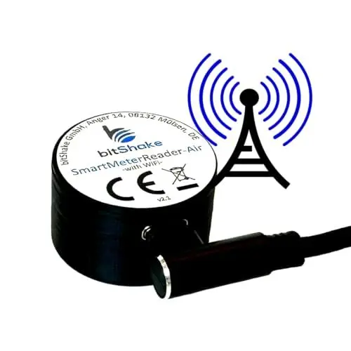 Produktbild: bitShake SmartMeterReader - AIR | WiFi | TASMOTA vorinstalliert | WLAN | MQTT | IR Lesekopf