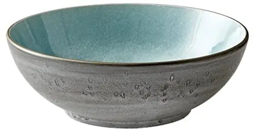 Produktbild: BITZ Salatschüssel, Schüssel/Schale aus Steinzeug, spülmaschinenfest, 30 cm im Durchmesser, grau/hellblau