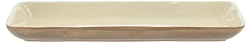 Produktbild: BITZ Servierplatte, Rechteckige Platte/Schale aus Steinzeug/Keramik, Servierteller Rechteckig, 38 x 14 x 3,5 cm, Wood/Sand (Beige)