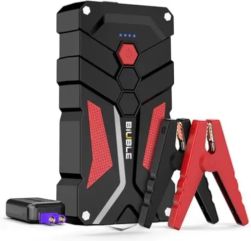 Produktbild: BIUBLE 3000A Starthilfe Powerbank 12V (Bis Zu 7,0L Benzin Oder 5,5L Diesel) Auto Starthilfe mit LED Taschenlampe Auto Batterie Booster Starter Powerbank für 12V-Fahrzeuge SUV Motorrad ATV Rasenmäher