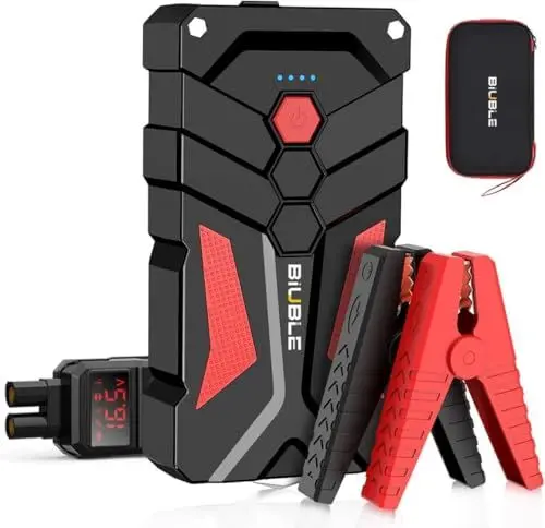 Produktbild: BIUBLE Starthilfe Powerbank 5000A Tragbarer Auto/Motorrad Starthilfe (Motoren Bis zu 1,0 L Benzin oder 8 L Diesel) 12V Starthilfegerät Jump Starter mit LED Taschenlampe/USB Ladegerät