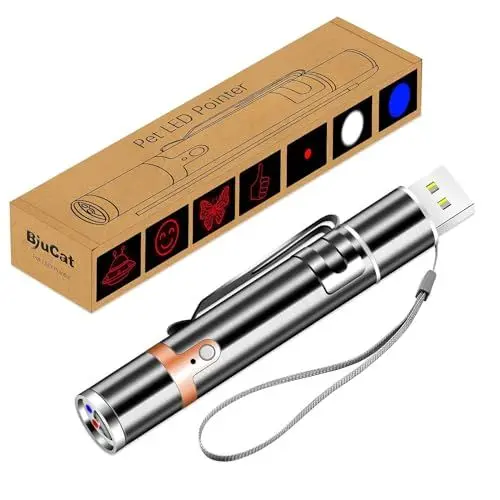 Produktbild: BiuCat C24 7 in 1 USB LED Pointer Interaktives Spielzeug Trainingsgerät für Katzen Hund Haustier, Wiederaufladbar