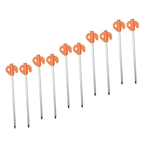 Produktbild: BIUDECO 10St Heringe unflexible Erdspieße Einsätze Camping Pflock Nagel Rasen Zeltpflock Mini-Tool zeltschnur Spanner spannseile für zelte Campingwerkzeug Zeltbefestigungswerkzeug Plastik
