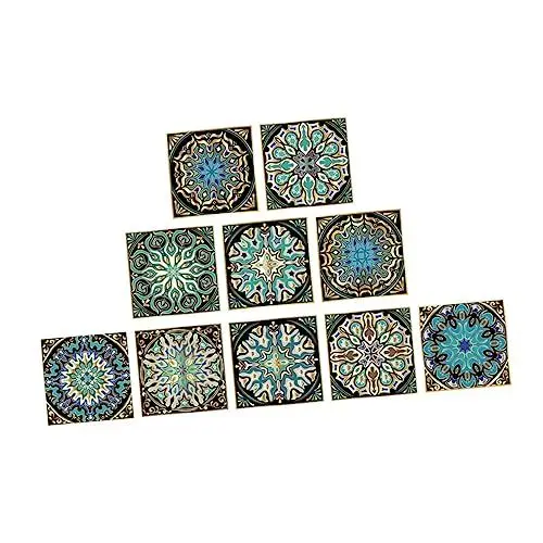 Produktbild: BIUDECO 10 Stücke Selbst-adhesive Pvc Mandala Aufkleber Für Home Office Decor Einfach Stick Kunst