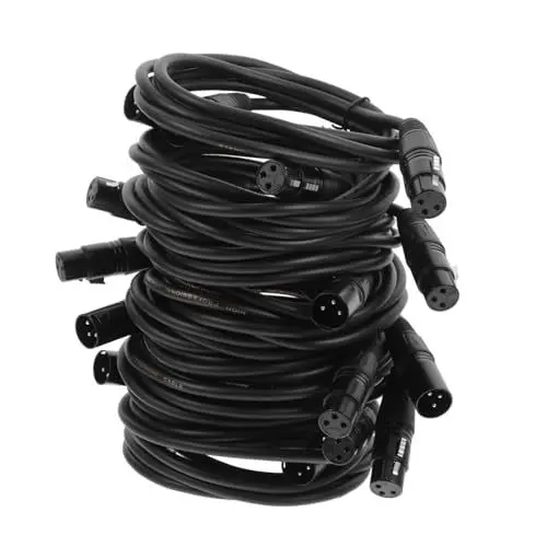 Produktbild: BIUDECO 10-beleuchtungskabel 2 M Schwarz Flexibler Pvc-mantel Zugentlastung Vom Typ „kupfer“ Kompatibel mit Dj-geräten