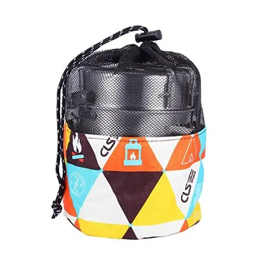 Produktbild: KITANDOVE 1 Satz den Topf an edelstahltopf edelstahlpfanne camping cooker Lagerfeuertopf Outdoor-Kochkessel Outdoor-Kochwerkzeug Campingtopf mit klappbarem Griff Rostfreier Stahl Silver