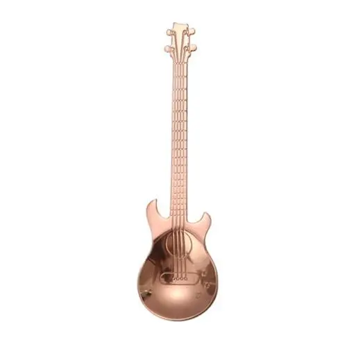 Produktbild: BIUDECO 1 Stk Kaffeelöffel Metalllöffel Rostfrei Edelstahllöffel Servierlöffel Aus Metall Teelöffel Gitarren -rührlöffel Breilöffel Espresso Küchenzubehör Scoop Lebensmittel Würze