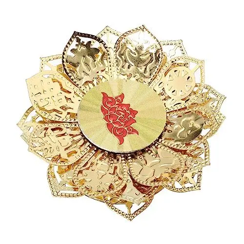 Produktbild: BIUDECO Buddha-kerzenständer-Basis – Einzigartiger Kerzenhalter Aus Legierung Für Dekorativen Ständer – Goldener Butter-kerzenhalter
