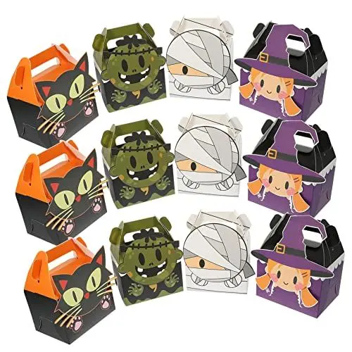 Produktbild: BIUDECO 24 Teilige Schachteln Für Halloween Süßigkeiten Halloween Dekorationen Zubehör Für Süßes Oder Saures Süßigkeitenzubehör Tragbarer Süßigkeitenbehälter Halloween Taschen