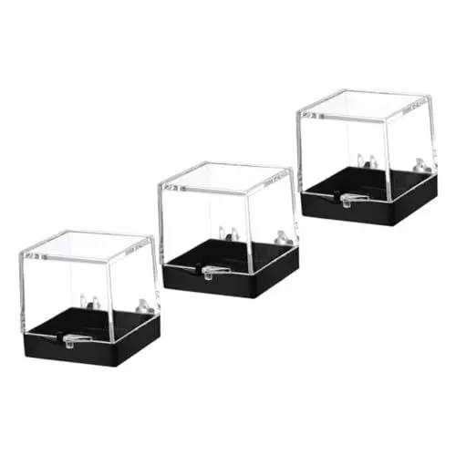 Produktbild: BIUDECO 3 Stück Durchsichtige Mineralien Aufbewahrungsboxen Robuste Wiederverwendbare Specimen Display Storage Box Kratzfest Leicht zu Öffnen für Mineralien Edelsteine und Sammlerstücke