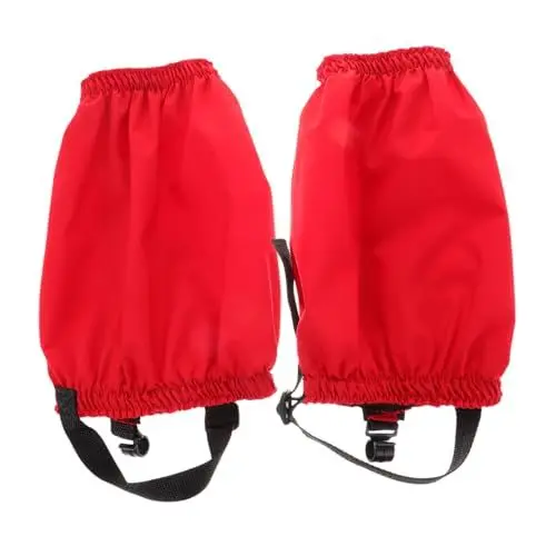 Produktbild: BIUDECO Anti-Sand-Fußsäcke Gamaschen für Jagdstiefel Schlangenbeinschützer Gamaschen mit Gummifüßriemen Outdoor Schuhabdeckung Schneebeinschützer Schneegamaschen für Schuhe Nylon rot