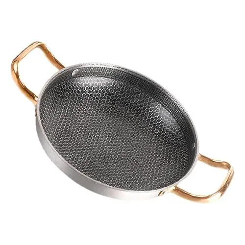 Produktbild: BIUDECO Bratpfanne Antihaftbeschichtet Edelstahl Wabendesign Verdicktes Kochgeschirr für Meeresfrüchte Flusskrebse 26 Cm Durchmesser