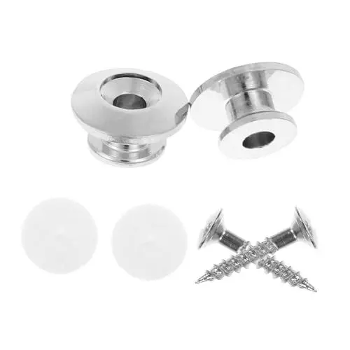 Produktbild: BIUDECO Gitarrengurt Akustikgitarre Gitarrengurt Knöpfe Rutschfeste Gitarre Pin Hochwertige Strap Locks Mit Und Unterlegscheiben Silberfarben Ideal Für Bass Und Gitarren