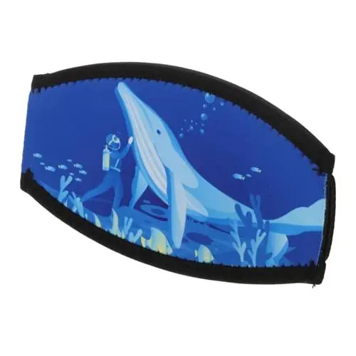 Produktbild: BIUDECO Tieftauchmaske Tauchmaskenbänder Tauchmasken Abdeckung Neoprenmaske Haarschutzhüllen Elastische Maskenbandhüllen Tauchmaskenbandhüllen Gesichtsmaske Blauer Taucherstoff