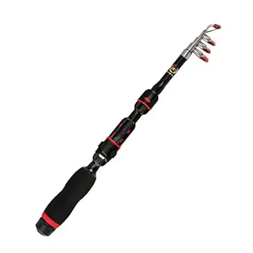 Produktbild: BIUDECO tragbares Angelzubehör Baitcaster-Rutentasche Angelausrüstung Rigs Stift Angelrute mit geringem Gewicht Angelrute mit hoher Tragkraft Angelrute für Fischliebhaber Klappstange Black