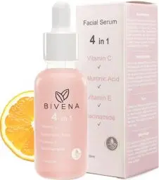 Produktbild: Bivena Vitamin C Serum Gesicht - Gesichtsserum mit Hyaluron Serum hochdosiert, Vitamin E Öl, Niacinamide Serum - Hochkonzentriert, Anti Falten/Anti Aging für jeden Hauttyp - Dermaroller geeignet