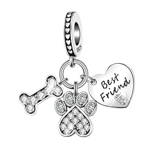 Produktbild: BIZK Bester Freund-Knochen & Klaue Charm Anhänger für Armband 925 Sterling Silber Charm Bead Pendant für Europäische Armbänder und Halsketten (Bester Freund-Knochen & Klaue)