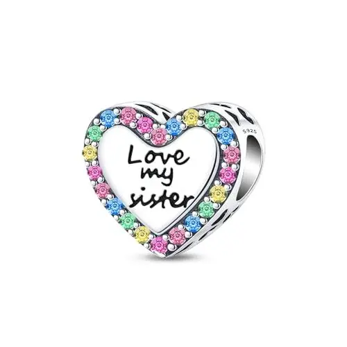 Produktbild: BIZK schwester Charm Anhänger für Armband 925 Sterling Silber Charm Bead Pendant für Europäische Armbänder und Halsketten