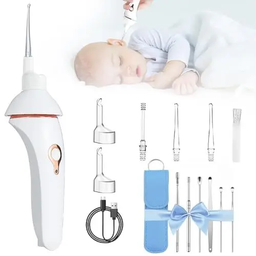 Produktbild: BIZOI Ohrenschmalz Entferner, Elektrische Ohrenschmalz Entferner Vakuum, Ohrenschmalz Entferner mit LED Lampe, Geräuscharm Ohrenschmalz Sauger für Kinder, Erwachsene Ohr Reinigung