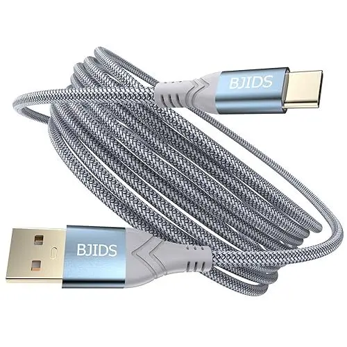 Produktbild: Bjids Extra langes USB C Kabel 5M 3.1A Schnellladekabel,USB-A 2.0 zu C Kabel für PS5 Controller/Xbox Serie S Controller für Samsung Galaxy S10 S9 S8 Plus,LG V50 V40 G8 G7 Andere Typ C Gerät