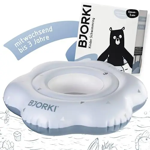 Produktbild: BJORKI® Schwimmring Baby - Mitwachsende Schwimmhilfe für Babys von 6 Monate bis 3 Jahre - Robuster Schwimmreifen für Babys ab 6 Monaten - Perfekter Schwimmtrainer zur Förderung der Motorik