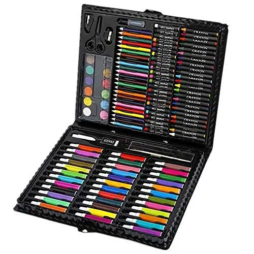Produktbild: BJ-SHOP Malsets Kinder,Buntstifte Malset Kinder Aquarell Bleistift Kinder Zeichnung Künstler Kit Buntstifte Set Crayon Öl Pinsel Zeichnung Werkzeug Geschenk mit Box für Schule Schreibwaren 150 stücke