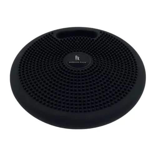 Produktbild: BK 2.0 Balance Cushion für Stabilität und Koordination by Barbara Klein mit Griff für einen gesunden Rücken| Luftpumpe gratis inbegriffen! (Grau) (Schwarz)