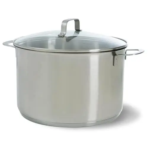 Produktbild: BK Cookware Bistro Edelstahltopf 24 cm/6 Liter, Zwei-Griff-Topf mit Glasdeckel, Induktion, Spülmaschinenfest, Backofenfest, Silber