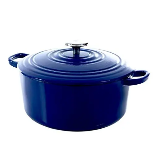 Produktbild: BK Cookware Bourgogne Schmortopf, Bräter Induktion, Gusseisen Topf Emailliert mit Deckel, Ofen- und Spülmaschinengeeignet - 28cm/6,7 L, Königsblau