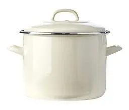 Produktbild: BK Indigo Holländisches Erbe Deutscher Emaillierter Suppentopf mit Deckel mit PFAS-Freier Keramik-Antihaftbeschichtung, 24 cm/8,7 Liter, Induktion, Spülmaschinenfest, Backofenfest, Crème