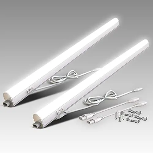 Produktbild: B.K.Licht - 2er Set LED Leiste mit Ein-Ausschalter, neutralweiße Lichtfarbe, erweiterbar, Unterbauleuchte Küche, LED Lichtleiste Küche, Schrankbeleuchtung, Küchenlampe, 87,3x2,2x3 cm, Weiß