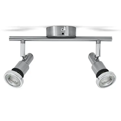 Produktbild: B.K.Licht - Deckenlampe für das Bad mit warmweißer Lichtfarbe, IP44, schwenkbar, LED Deckenleuchte, Lampe, Badlampe, Badezimmerlampe, Küchenlampe, Feuchtraumleuchte, 27,5x8x12,3 cm, Matt-Nickel-Chrom