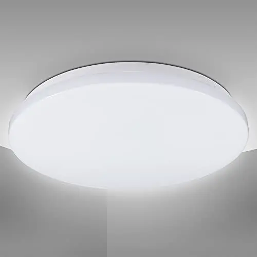 Produktbild: B.K.Licht - Deckenlampe mit indirektem Licht, neutralweiße Lichtfarbe, 15 Watt, 1500 Lumen, LED Deckenleuchte, LED Lampe, Wohnzimmerlampe, Schlafzimmerlampe, Küchenlampe, 27x5x4 cm, Weiß